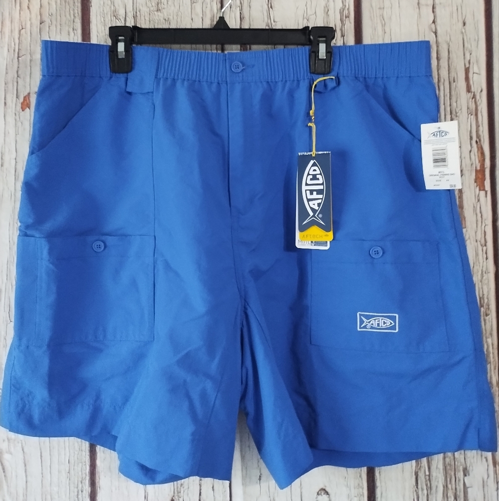 AFTCO Aftech Blue Cargo Fishing Boating Shorts Nylon 6' Inseam Size 44 NWT!